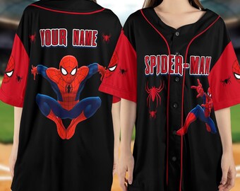 Personalized Spider-Man Baseball Jersey, Custom Disney Spidey Jersey for Kids Youth Adults, Spider Man Birthday Family Baseball Tee NGQP20