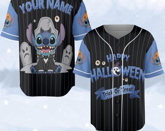 Personalized Stitch Jack Skellington Halloween, Custom Disneyland Jersey, Halloween Matching Oufit, Gift for Disney Fans C1JC55