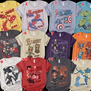 Retro Avengers Disney Marvel Shirt, Spiderman Iron Man Shirt, Birthday Boy, Birthday Girl, Marvel Family Group Matching Tee NHOH04 bild 6