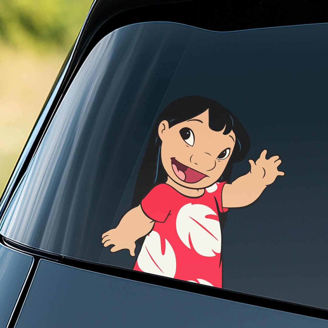 Lilo Peekaboo Sticker, Stitch Movie Car Bumper Sticker, Cute Hawaiian ...