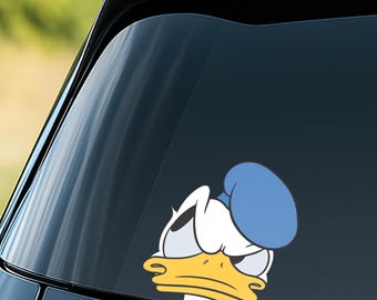Donald Duck Peeker Peeking Sticker, Car Decals Laptop Phone Stickers Cartoon Waterproof Classic Disney Characters Wall Decor NGUN01