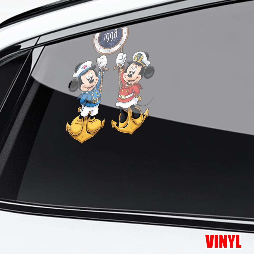 Mickey Minnie Mouse Smile Peeker Peeking Car Window Decals - Bumper ...