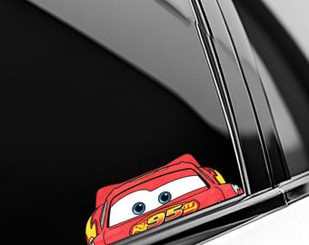 McQueen Peeker Car Decal Cars Pixar Peekaboo Window Bumper Vinyl Disney Lover Stickers For Luggage Laptop Car Window Sticker BZHQ12-2
