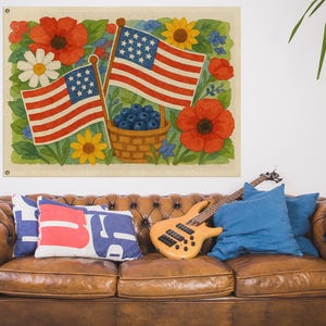 4th of July Independence Day House Flag, American Independence, 4th July Yard Decor, USA Porch Flag, Independence Day House Decor JCNO12