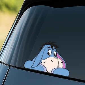 Cute Eeyore Peekaboo Peeker Peeking Car Window Decals, Bumper Waterproof Vinyl Stickers, Disney Winnie The Pooh Pack Stickers NGRS10-4