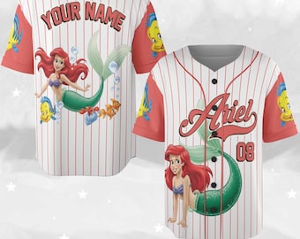 Ariel Princess Baseball Jersey, Personalized Little Mermaid Jersey, Disney Princess Shirt, Disneyland Trip Shirt, Magic Kingdom Shirt C1HH35