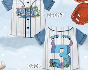 Personalized Stitch Disney Baseball Jersey, Custom Kid Youth Adult Lilo and Stitch Baseball Shirt, Magic Kingdom Trip, Birthday Gift C1IE19
