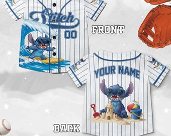 Custom Disney Lilo and Stitch Stitch Baseball Jersey, Gift for Kids, Disney Birthday Gift, Gift For Baseball Fans D2JG09