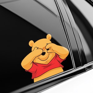 winnie the pooh Peekaboo Peeker Peeking Car Window Decals, Bumper Waterproof Vinyl Stickers, Pack Stickers, Decal G5ME14-1