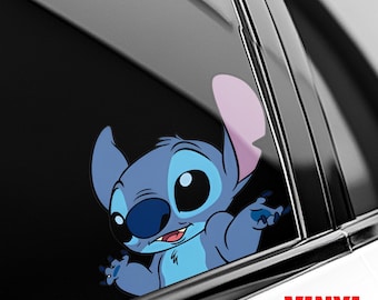 Disney Stitch Peekaboo Sticker, Peeker Peeking Car Window Decals, Bumper Waterproof Vinyl Stickers, Funny Stitch Pack Stickers C2EZ06-7
