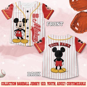 Personalized Disney Vintage Mickey Mouse Jersey, Custom Kid Youth Adult Baseball Jersey, Custom Disney Birthday Gift C1IE20
