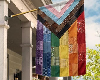 Bandera de jardín acolchada con diseño de orgullo LGBTQ+ para decoración de patio JDN512