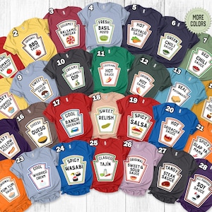 Group Condiments Shirts, Matching Condiment Halloween Costume Party Shirt, Friends Teachers Kids Tshirt, Adults Youth Ketchup BXJH42