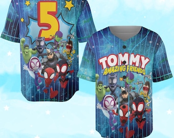 Personalized Spidey And His Amazing Friends Baseball Jersey, Spidey Baseball Jersey, Adult/Youth/Kids Jersey C1GG15