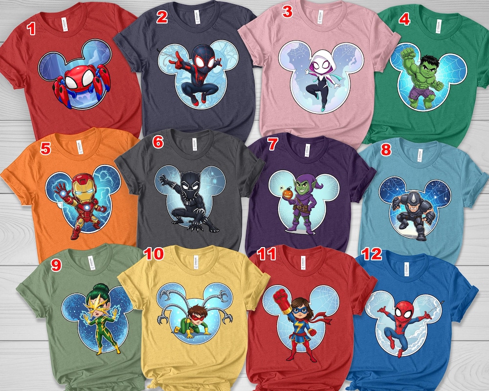 Vintage Spidey And His Amazing Friends Group Custom T-Shirt, Ghost Spider Spin Matching Tee, Disney, Disneyland Family Trip Gift C1H113 Trendy Fashion