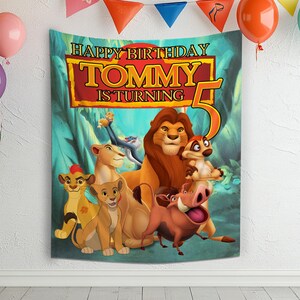 Personalized Disney The Lion King Banner, Simba birthday party decor, cutout decor, girl and boy The Lion King NGQ324