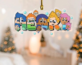 Bubble Guppies Christmas Ornament, Custom Name Christmas Ornament, Christmas Custom Christmas Ornament Gift for Kids JCQX36