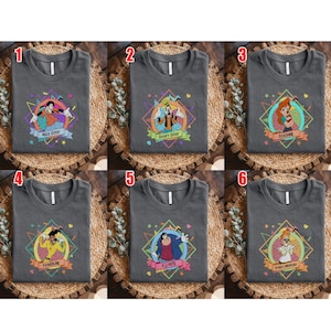 Disney A Goofy Movie Retro 90s Portrait T-Shirt, Powerline,Max,Roxanne,Bigfoot,Bobby, Family Matching Tee Unisex Adult T-shirt G5MN06