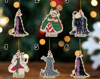 Vintage Disney Villains Storybook Christmas Ornament Set, Retired