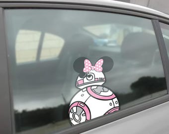 Star Wars Peeker Peekaboo Sticker, Car Window Decal, Star Wars Fan Gift, Star Wars Character Sticker, Galaxy Sci-Fi Car Accessory C1I208-1