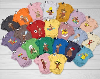 Curious George Shirt Custom Family Matching Tee,Family Birthday Matching Shirt,Curious George Birthday Shirt,Birthday Matching Tee G6GU09