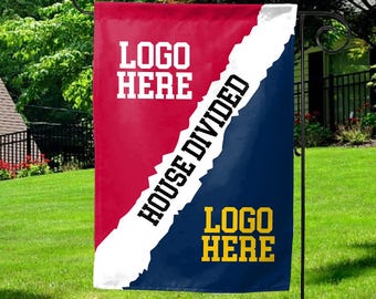 House Divided Garden Flag, Custom House Divided Football Garden Flag, Sport team Flag, Sport Gift for Husband, College Football Fan NFV302
