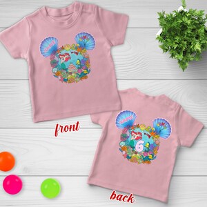 Little Mermaid Birthday Shirt, Disney Princess Ariel Birthday Girl Tee, Mermaid Matching Family Tee,Custom Ariel Birthday Party Sweat G5MT05