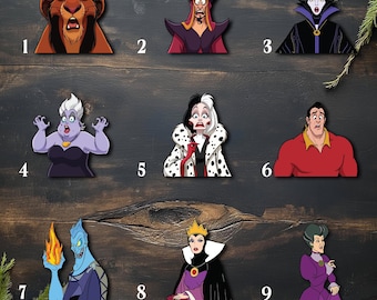 Disney Villains Peekaboo Sticker, Evil Queen Ursula Group Car Decal, Funny Villain Window Sticker, Disney Character Laptop Sticker NGSI05