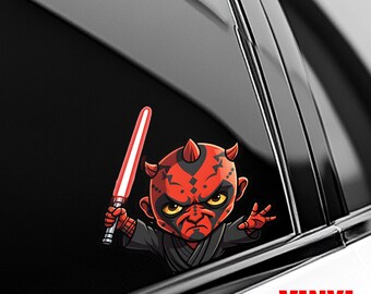 Star Wars All Characters Peeker Sticker – Jedi and Sith Peeking Vinyl Decal, Waterproof Car & Laptop Sticker, Galaxy Fan Gift G6IS03-12