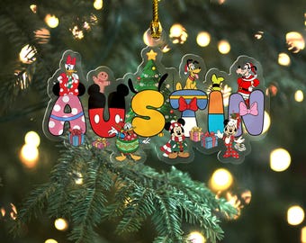 Personalized Disney Name Ornament ,Custom Acrylic Christmas Tree Decoration with Mickey,Minnie & Friends,Holiday Gift Idea 2025 G5NQ17