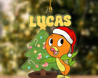 Adorno navideño de pájaro naranja, adorno navideño de pájaro naranja, viaje familiar de pájaro naranja, cumpleaños de pájaro naranja C1IQ40