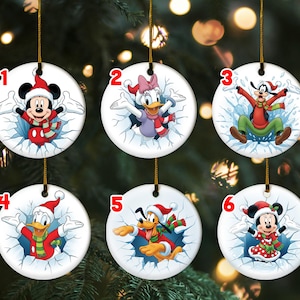 Christmas Disney Mickey Ornament, Christmas Tree Ornament, Disneyland Ornaments, Disney Trip Ornament, Holiday Gift Idea , Xmas Gifts G5NO06