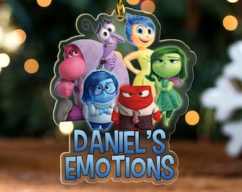 Personalized Disney Inside Out Ornament, Inside Out 2 Movie Emotions Room, WDW Disneyland Family Inside Out Birthday, Joy Anxiety BYHQ12