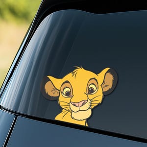 Lion King Character Peekaboo Sticker, Disney Characters Car Decal, Simba Nala Timon Pumbaa Vinyl Sticker,Cute Disney Car Accessory NGR312-1