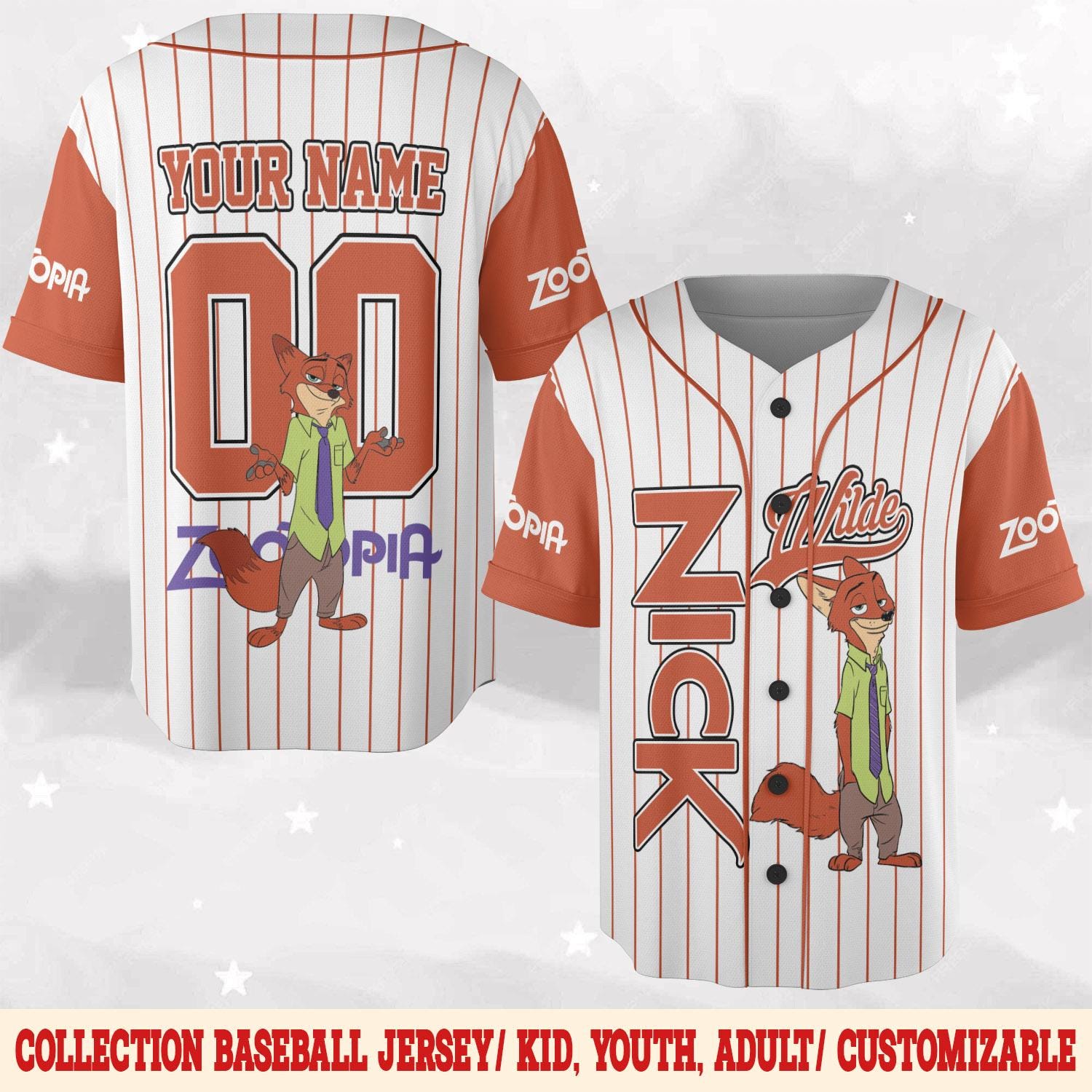 Discover Personalized Nick Wilde Baseball Jersey, Custom Disney Zootopia 2 Baseball Jersey