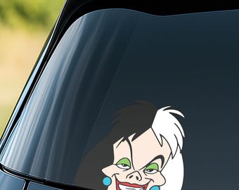 Disney Villains Peekaboo Sticker, Female evil Car Decal, Funny Villain Window Sticker, Disney Characters Laptop Sticker NGTC19