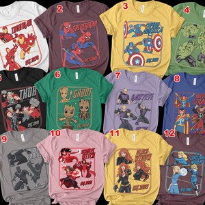 Retro Avengers Disney Marvel Shirt, Spiderman Iron Man Shirt, Birthday Boy, Birthday Girl, Marvel Family Group Matching Tee NHOH04 bild 5