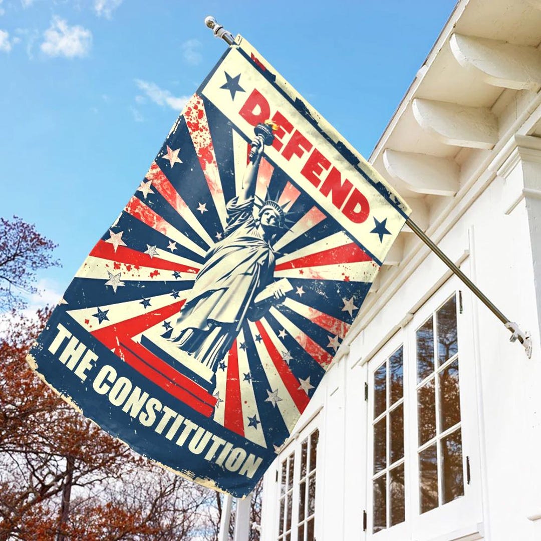 Defend the Constitution Flag, Protest Sign, Fight Fascism Impeach Trump ...