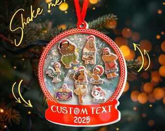 Personalized Moana Christmas Ornament, Disney Princess Moana Shaker Ornament, Christmas Ornament, Disney Christmas Ornament D2KX12