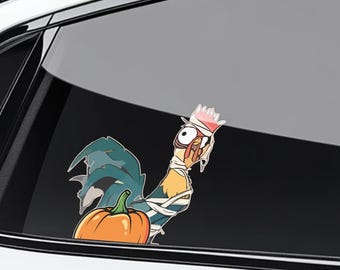Hei Hei Pua Pua Peeker Peekaboo Sticker, Funny Disney Moana Peeking Car Window Decal, Disney Moana Vinyl Sticker,Pack Stickers D2JB02-02