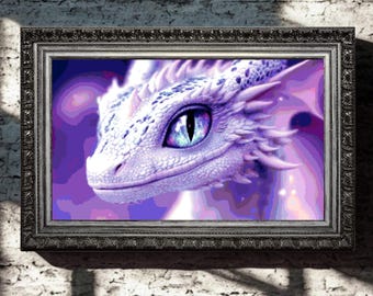 Dragon Cross Stitch Pattern: Shardscale Fantasy Embroidery (PDF Download)