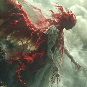 Riftwarden Cross Stitch Pattern - Cosmic Fallen Entity Art - Massive Fantasy Cross Stitch - Mystical Winged Figure - Digital Download