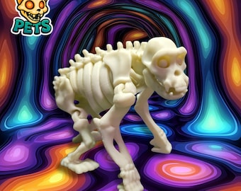 Grubbs the Skeleton Chimp: Poseable Bone Monkey Figurine
