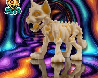 Figura de gato esqueleto Nyx: mascota de hueso articulada impresa en 3D