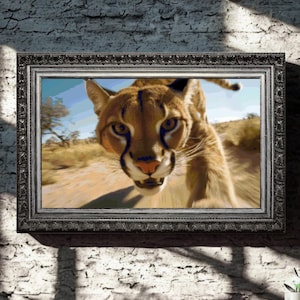 Mountain Lion Cross Stitch Pattern - “Lonepaw” Cougar PDF - Realistic Wildlife Big Cat Embroidery