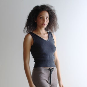 Merino Knit Tank Top, 100% Wool, Womens Sleeveless Sweater Vest, Made to Order, Made in the USA
