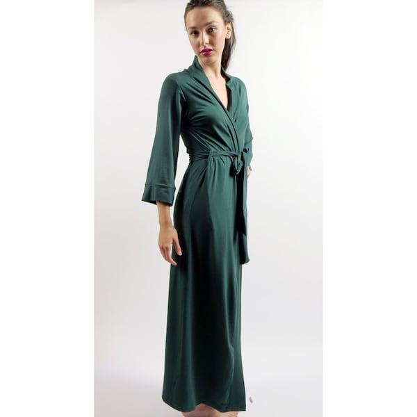 on Sale and Ready to Ship color Blue womens long robe - small - blue