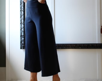 Merino Wool Pants, Gaucho Pants, Sweater Pants, Lounge Pants, Made in the USA,