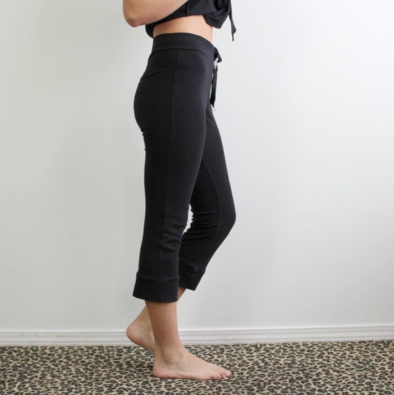 Black cotton capri pants Clearance