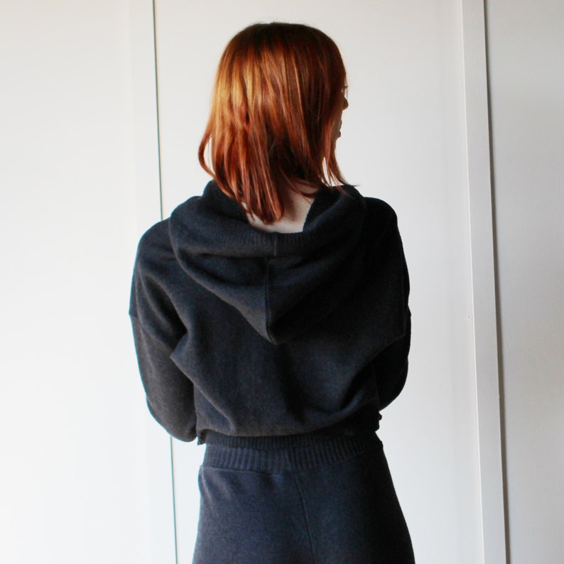 Merino Wool Hoody Sweater, 100% Wool Womens Sweater, Made to Order in the USA image 5